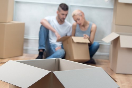 Packed household items ready for transport during a Kingston upon Thames removal
