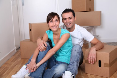 Removal van loading household items for a local move