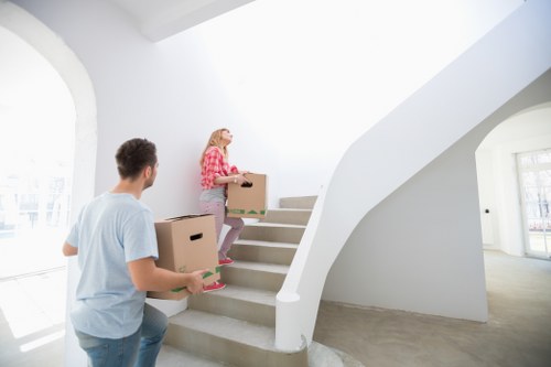Variety of cardboard boxes and wrapping supplies for local relocation support
