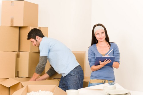 Prepared moving boxes for a Kingston upon Thames home relocation